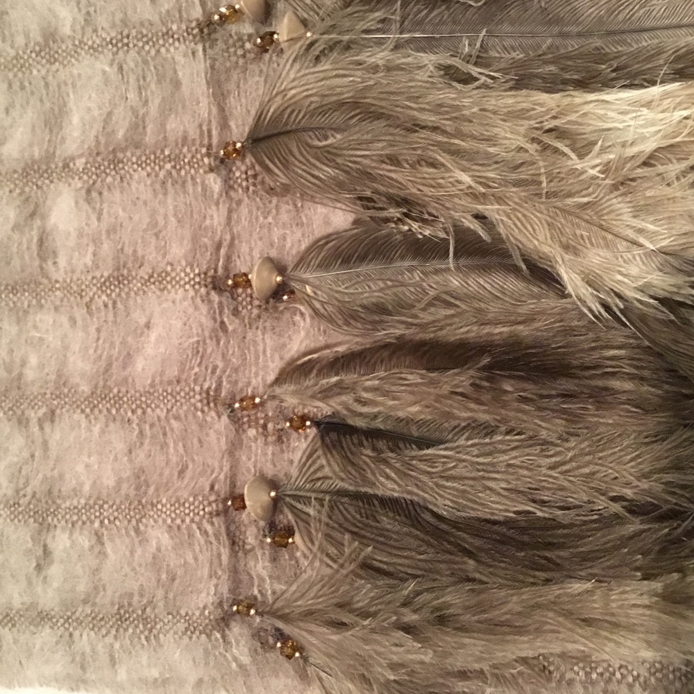 Beautiful soft Shaw w/ Ostrich feathers